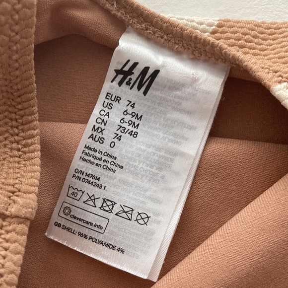 H&M Swim Hm Baby Girl Swimsuit Size 69 Months One Piece Brown Polka